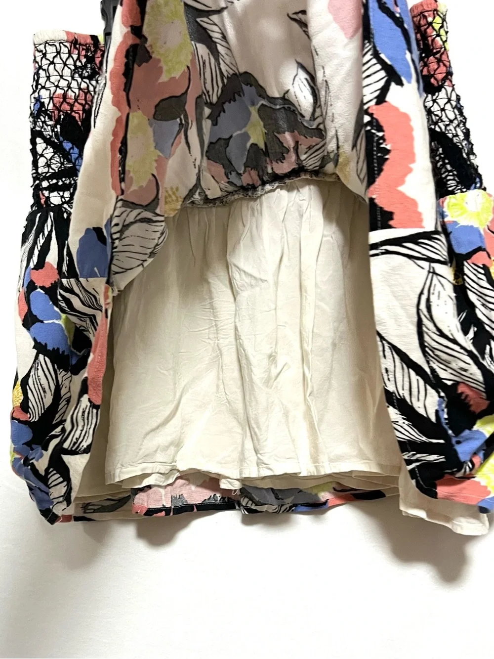 Free People LA Nights Smocked Floral Mini Skirt Summer Boho Vacation Stretchy